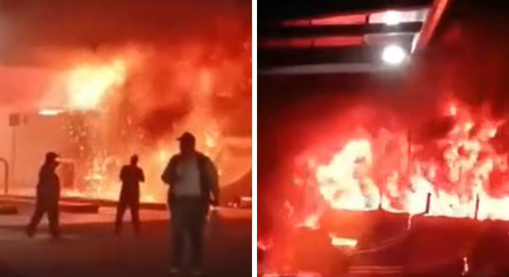 Un bus se incendia por una presunta falla eléctrica en la terminal ...